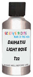 Detail brush applying Pink Metallic to a small door scratch on an Daihatsu Tanto, clean OEM finish