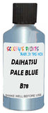 Detail brush applying Blue Metallic to a small door scratch on an Daihatsu Move, clean OEM finish