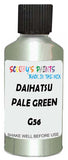 Detail brush applying Green Metallic to a small door scratch on an Daihatsu Move, clean OEM finish