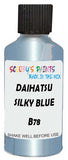 Detail brush applying Blue Metallic to a small door scratch on an Daihatsu Move Canbus, clean OEM finish