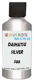 Detail brush applying Silver Metallic to a small door scratch on an Daihatsu Hijet, clean OEM finish