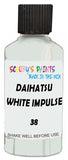 Detail brush applying White Solid to a small door scratch on an Daihatsu Hijet, clean OEM finish