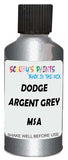 Detail brush applying Grey Metallic to a small door scratch on an Dodge Ram Van, clean OEM finish