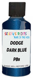 Detail brush applying Blue Metallic to a small door scratch on an Dodge Colt Vista, clean OEM finish