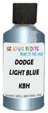 Detail brush applying Blue Metallic to a small door scratch on an Dodge Dart, clean OEM finish