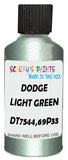 Detail brush applying Green Metallic to a small door scratch on an Dodge Trucks, clean OEM finish