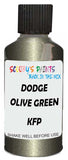 Detail brush applying Green Metallic to a small door scratch on an Dodge Journey, clean OEM finish