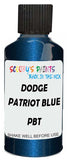 Detail brush applying Blue Metallic to a small door scratch on an Dodge Ramcharger, clean OEM finish