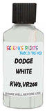 Detail brush applying White Solid to a small door scratch on an Dodge Journey, clean OEM finish