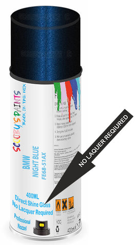 Direct Gloss Spray For Bmw 7 Series Night Blue Fe68-51Ax Aerosol Paint No Lacquer Required