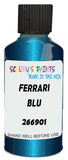 Detail brush applying Blue Metallic to a small door scratch on an Ferrari California T, clean OEM finish