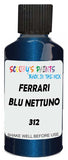 Detail brush applying Blue Metallic to a small door scratch on an Ferrari 812Gts, clean OEM finish
