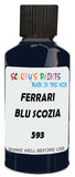Detail brush applying Blue Solid to a small door scratch on an Ferrari 812Gts, clean OEM finish