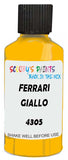 Detail brush applying Yellow Solid to a small door scratch on an Ferrari Sf90, clean OEM finish