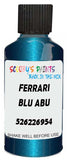 Detail brush applying Blue Metallic to a small door scratch on an Ferrari Sf90 Stradale, clean OEM finish