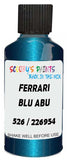 Detail brush applying Blue Metallic to a small door scratch on an Ferrari 458 Italia, clean OEM finish