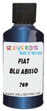 Detail brush applying Blue Metallic to a small door scratch on an Fiat Albea, clean OEM finish