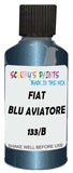 Detail brush applying Blue Metallic to a small door scratch on an Fiat Grande Punto, clean OEM finish
