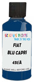 Detail brush applying Blue Solid to a small door scratch on an Fiat Palio Van, clean OEM finish