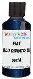 Detail brush applying Blue Metallic to a small door scratch on an Fiat Panda 4X4, clean OEM finish