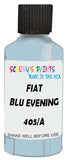 Detail brush applying Blue Solid to a small door scratch on an Fiat Panda, clean OEM finish