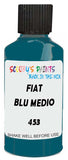 Detail brush applying Blue Solid to a small door scratch on an Fiat 600 D Trasformabile, clean OEM finish