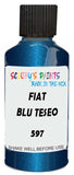 Detail brush applying Blue Metallic to a small door scratch on an Fiat Panda, clean OEM finish