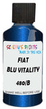 Detail brush applying Blue Metallic to a small door scratch on an Fiat Albea, clean OEM finish
