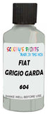 Detail brush applying Grey Solid to a small door scratch on an Fiat 850, clean OEM finish