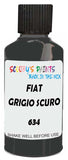Detail brush applying Grey Solid to a small door scratch on an Fiat 600 D Trasformabile, clean OEM finish