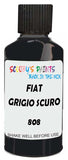 Detail brush applying Black Solid to a small door scratch on an Fiat Panda, clean OEM finish