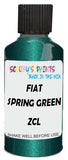 Detail brush applying Green Metallic to a small door scratch on an Fiat Sedici, clean OEM finish