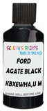 Detail brush applying Black Metallic to a small door scratch on an Ford Explorer, clean OEM finish