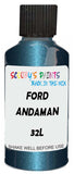 Detail brush applying Blue Metallic to a small door scratch on an Ford Ranger, clean OEM finish