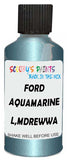 Detail brush applying Blue Metallic to a small door scratch on an Ford Fiesta, clean OEM finish