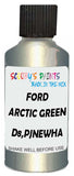 Detail brush applying Green Metallic to a small door scratch on an Ford Thunderbird, clean OEM finish