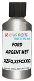 Detail brush applying Grey Metallic to a small door scratch on an Ford Excursion, clean OEM finish