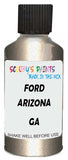 Detail brush applying Beige Metallic to a small door scratch on an Ford Australia Ranger, clean OEM finish