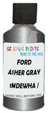 Detail brush applying Grey Metallic to a small door scratch on an Ford Mustang Mach-E, clean OEM finish