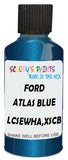 Detail brush applying Blue Metallic to a small door scratch on an Ford Mustang Convertible, clean OEM finish