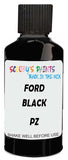 Detail brush applying Black Solid to a small door scratch on an Ford Courier, clean OEM finish