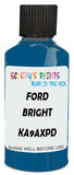 Detail brush applying Blue Solid to a small door scratch on an Ford Edge Ranger, clean OEM finish
