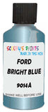 Detail brush applying Blue Metallic to a small door scratch on an Ford Fiesta, clean OEM finish