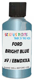 Detail brush applying Blue Metallic to a small door scratch on an Ford Ltd Ii, clean OEM finish