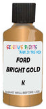 Detail brush applying Gold Metallic to a small door scratch on an Ford Trucks, clean OEM finish