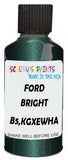 Detail brush applying Green Metallic to a small door scratch on an Ford Mustang, clean OEM finish