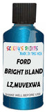 Detail brush applying Blue Metallic to a small door scratch on an Ford Mustang, clean OEM finish