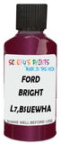 Detail brush applying Purple Metallic to a small door scratch on an Ford Fiesta, clean OEM finish