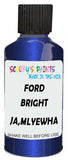 Detail brush applying Purple Metallic to a small door scratch on an Ford Bronco, clean OEM finish