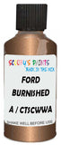 Detail brush applying Brown Metallic to a small door scratch on an Ford Focus Electric, clean OEM finish